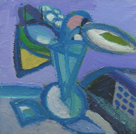 vaso con fondo viola