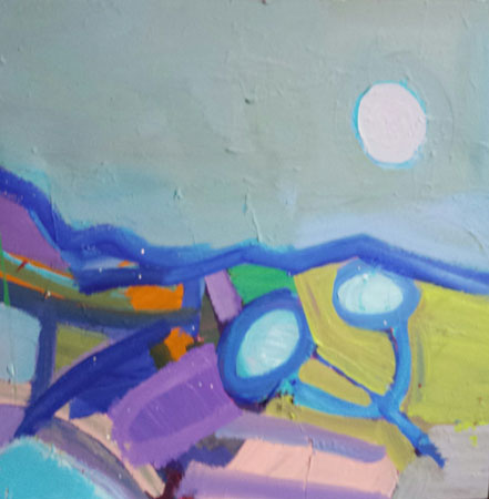 paesaggio con profili blu